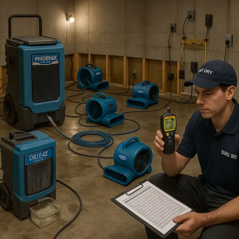 Structural Drying and Dehumidification process in Caribou, ME